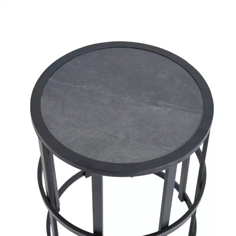 Ensemble de 3 pièces d’extérieur Christopher Knight Home Liliane, avec chaise en bois d’acacia et corde, et table d’appoint avec carrelage en céramique