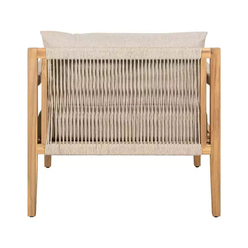 Ensemble de 3 pièces d’extérieur Christopher Knight Home Liliane, avec chaise en bois d’acacia et corde, et table d’appoint avec carrelage en céramique