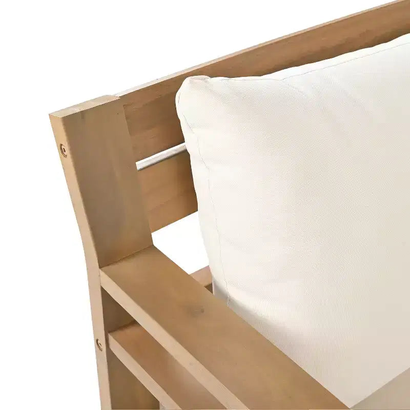 Ensemble moderne de sièges de patio Niran de Christopher Knight Home, 5 pièces, en bois d’acacia, avec dossier incurvé et coussins