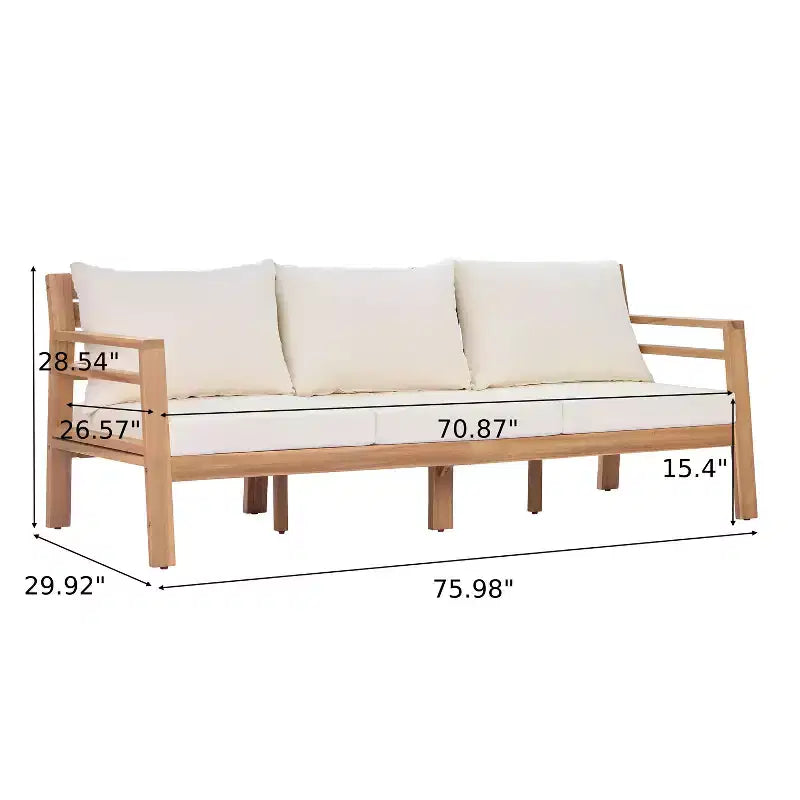 Ensemble moderne de sièges de patio Niran de Christopher Knight Home, 5 pièces, en bois d’acacia, avec dossier incurvé et coussins