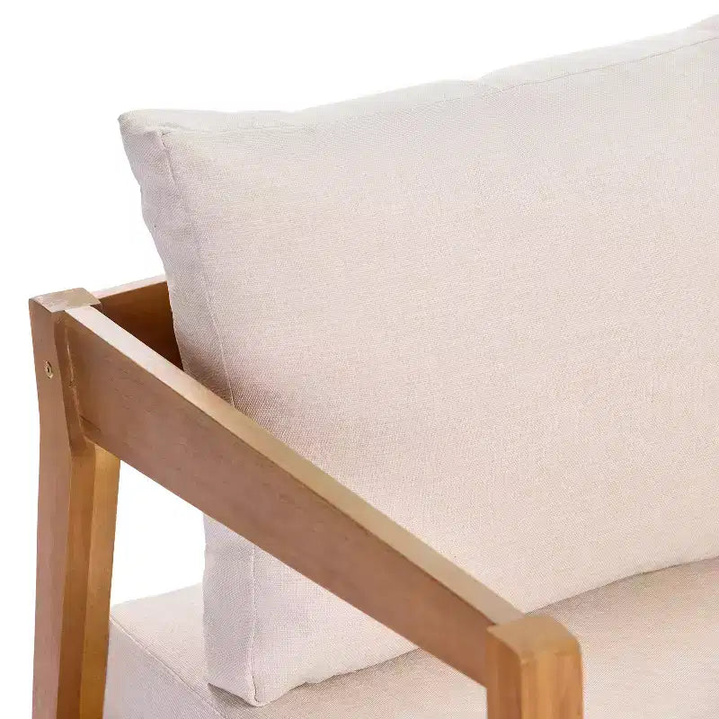 Ensemble de sièges de patio moderne Christopher Knight Home Phachara, 4 pièces, en bois d'acacia avec coussins et table à lattes
