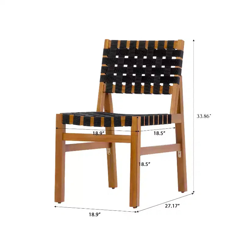Conjunto de 7 piezas para patio Ratchanon de Christopher Knight Home, con sillas auxiliares de madera de acacia, cuerda tejida de PE y mesa con listones