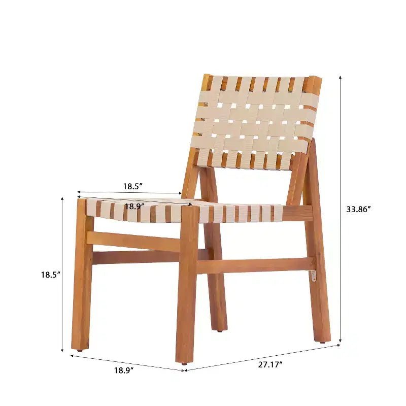 Conjunto de 7 piezas para patio Ratchanon de Christopher Knight Home, con sillas auxiliares de madera de acacia, cuerda tejida de PE y mesa con listones