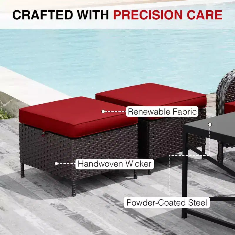 Conjunto premium de jardín para exteriores UPTIOT con mesa de centro y cojines de alta densidad para relajarse en el jardín