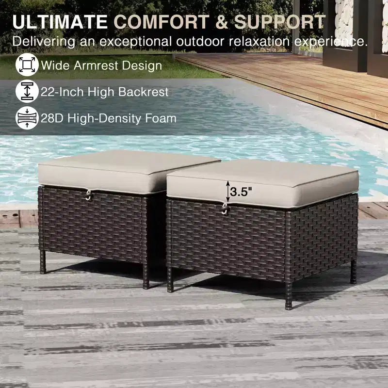 Conjunto premium de jardín para exteriores UPTIOT con mesa de centro y cojines de alta densidad para relajarse en el jardín
