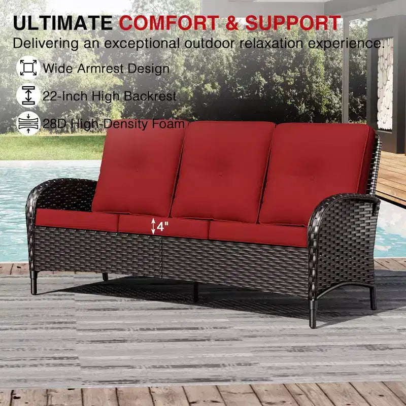 Conjunto de sillas giratorias de exterior UPTIOT: 1 sofá, 4 sillas giratorias, 2 reposapiés y diseño para todo tipo de clima
