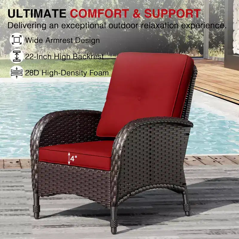 Conjunto de sillas giratorias de exterior UPTIOT: 1 sofá, 4 sillas giratorias, 2 reposapiés y diseño para todo tipo de clima