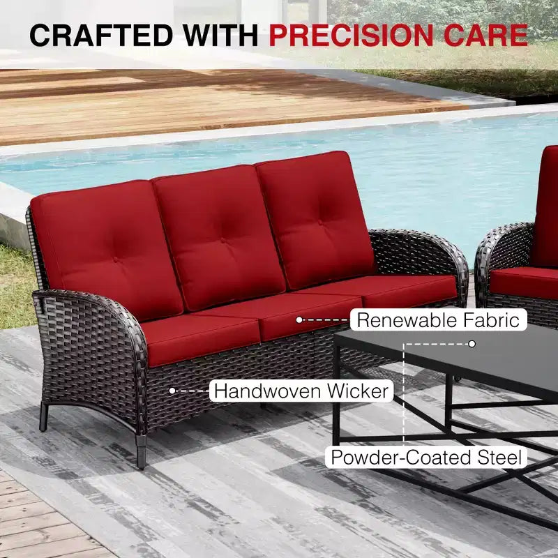 Conjunto de sillas giratorias de exterior UPTIOT: 1 sofá, 4 sillas giratorias, 2 reposapiés y diseño para todo tipo de clima