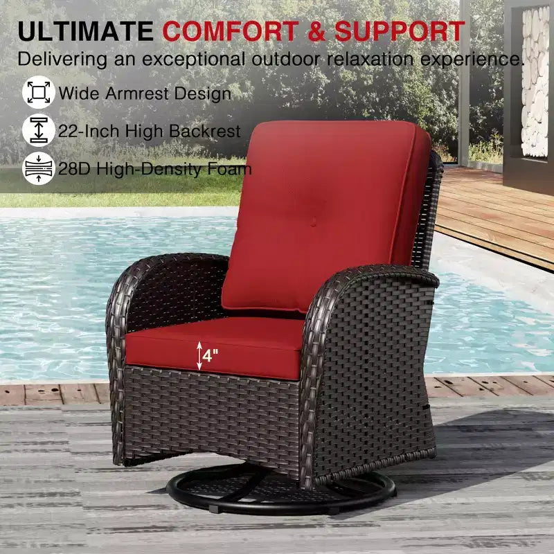 Ensemble de jardin extérieur UPTIOT de 8 pièces avec canapé 3 places, fauteuils pivotants, fauteuils en osier, poufs et table d’appoint pour un confort ultime