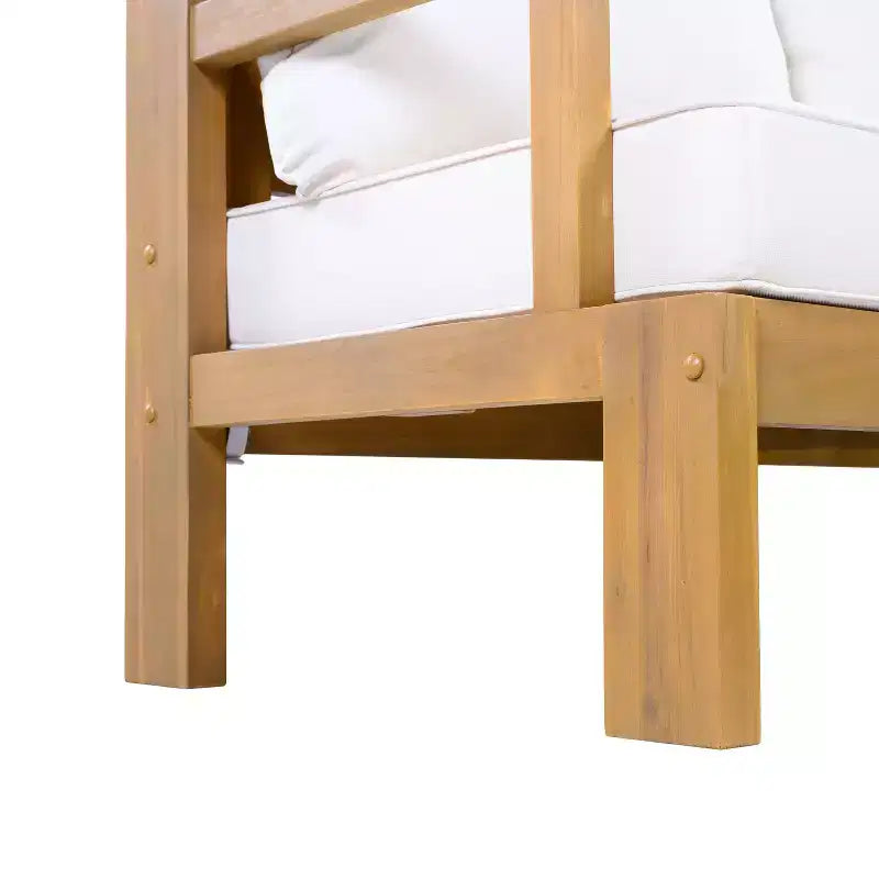 Ensemble moderne de sièges de patio Letizia de Christopher Knight Home, 5 pièces, en bois d’acacia, avec table basse