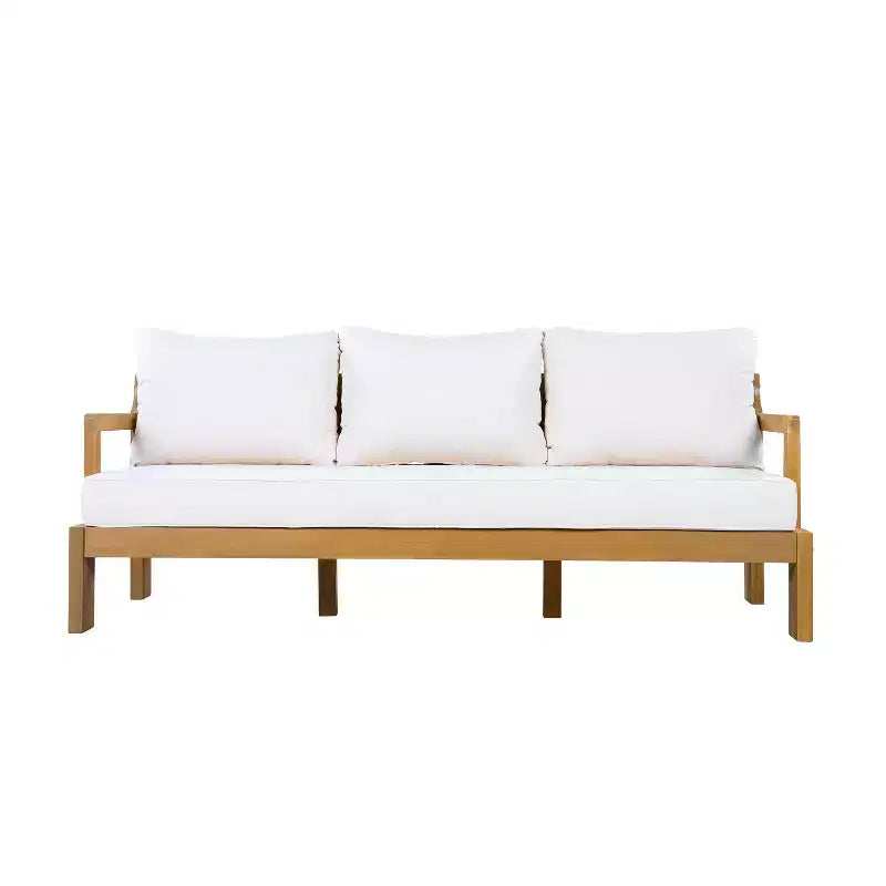 Ensemble moderne de sièges de patio Letizia de Christopher Knight Home, 5 pièces, en bois d’acacia, avec table basse