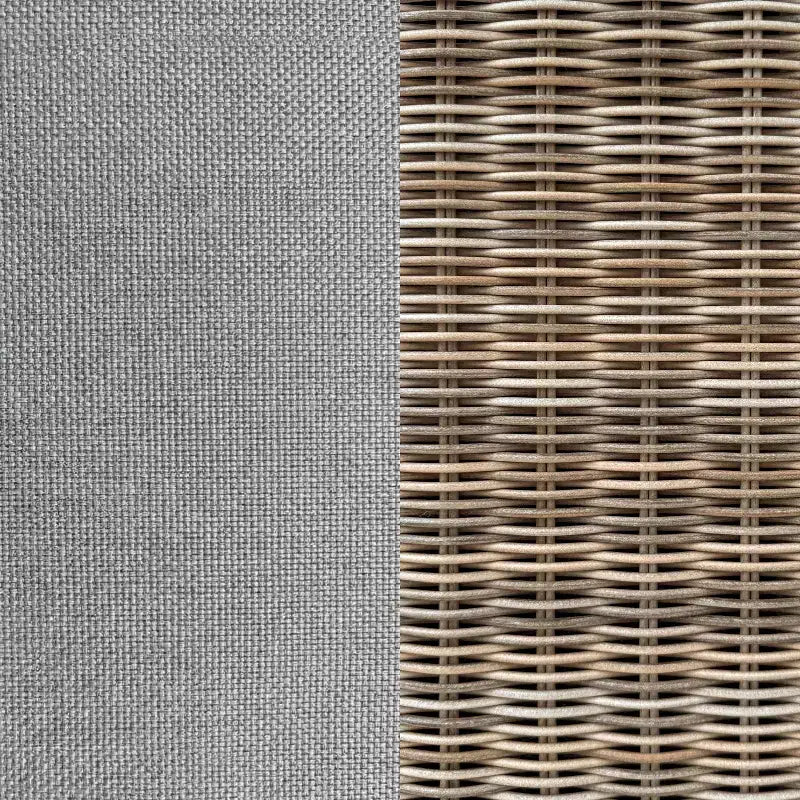 Sofá de mimbre de ratán para patio, resistente a todo tipo de clima, de Martha Stewart, 2 sillas y mesa de centro - Gris envejecido