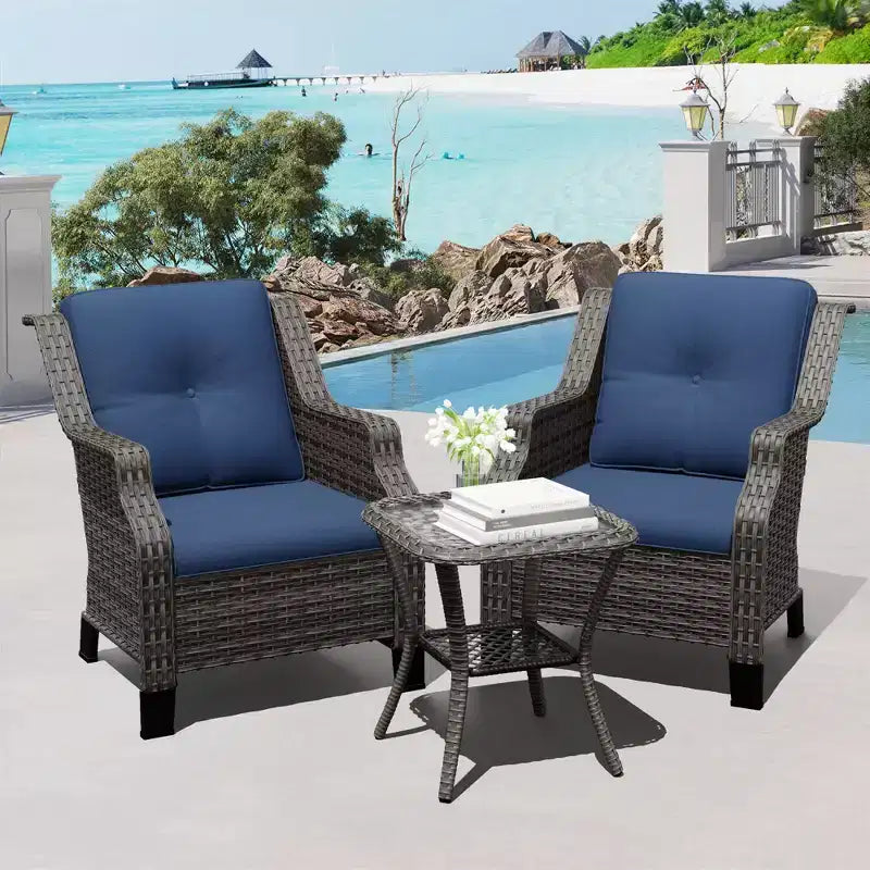Juego de salón exterior prémium UPTIOT con sillas giratorias y mesa de centro