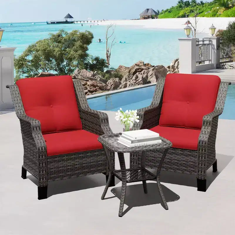 Juego de salón exterior prémium UPTIOT con sillas giratorias y mesa de centro