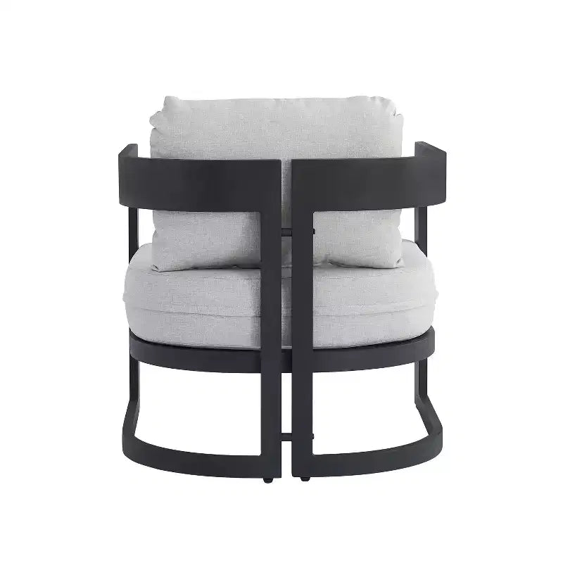 Conjunto moderno de asientos para patio de aluminio Christopher Knight Home Melow, de 5 piezas, con mesas de centro de madera de acacia