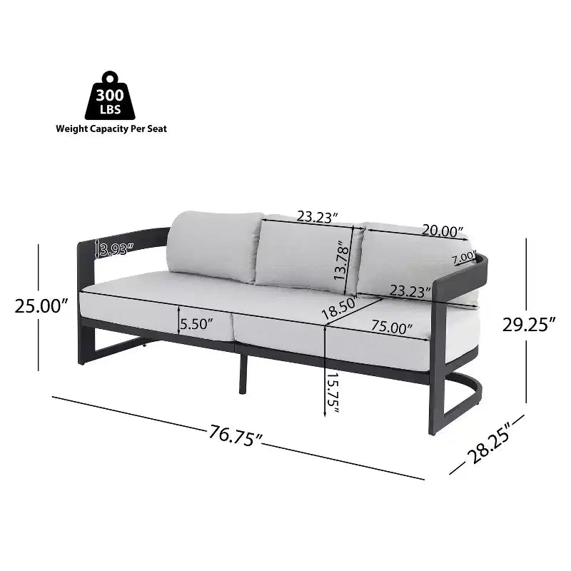 Conjunto moderno de asientos para patio de aluminio Christopher Knight Home Melow, de 5 piezas, con mesas de centro de madera de acacia
