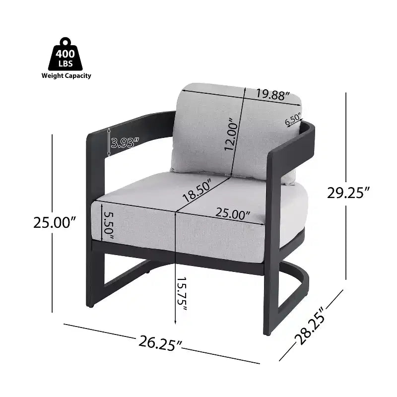 Conjunto moderno de asientos para patio de aluminio Christopher Knight Home Melow, de 5 piezas, con mesas de centro de madera de acacia