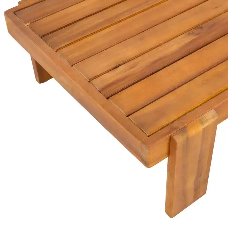 Conjunto moderno de 2 piezas para patio Ishaan de Christopher Knight Home, con sofá de dos plazas tapizado de acacia y mesa de centro con listones