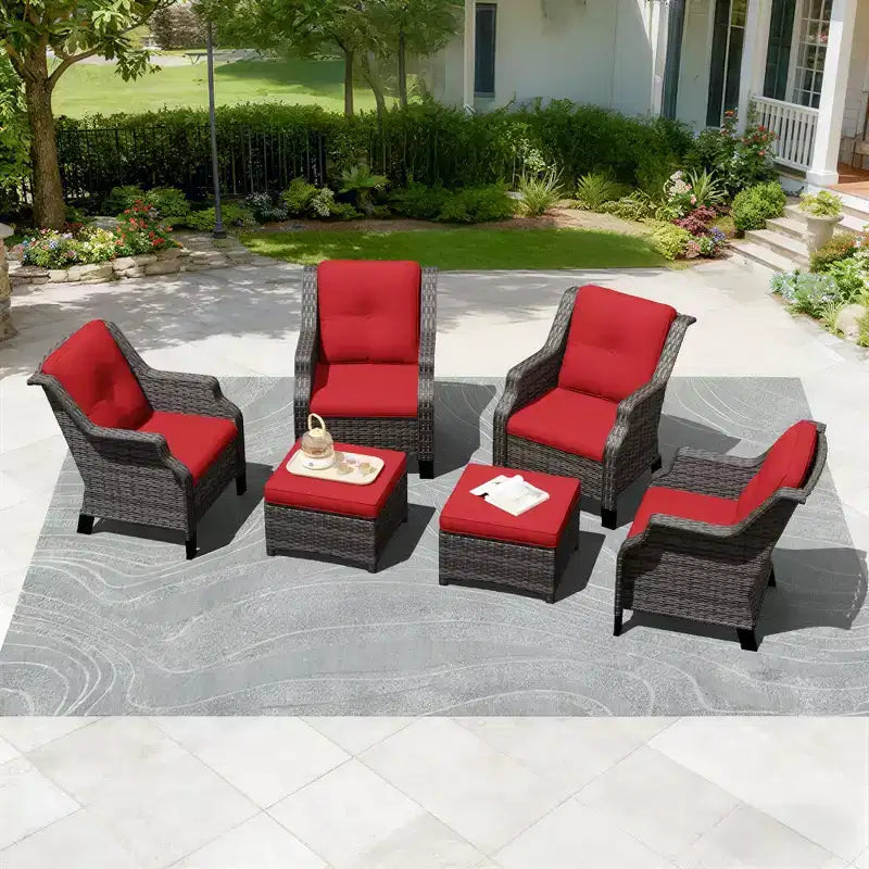 Conjunto modular UPTIOT de 4 sillones con 2 otomanas