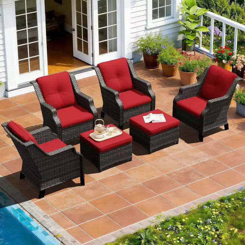 Conjunto modular UPTIOT de 4 sillones con 2 otomanas