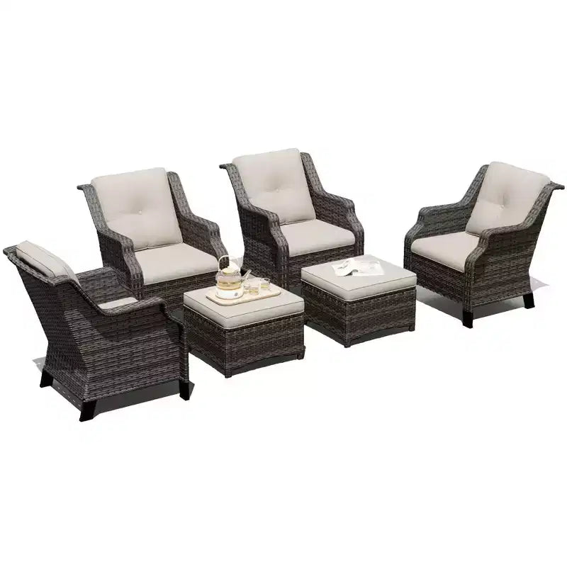 Conjunto modular UPTIOT de 4 sillones con 2 otomanas