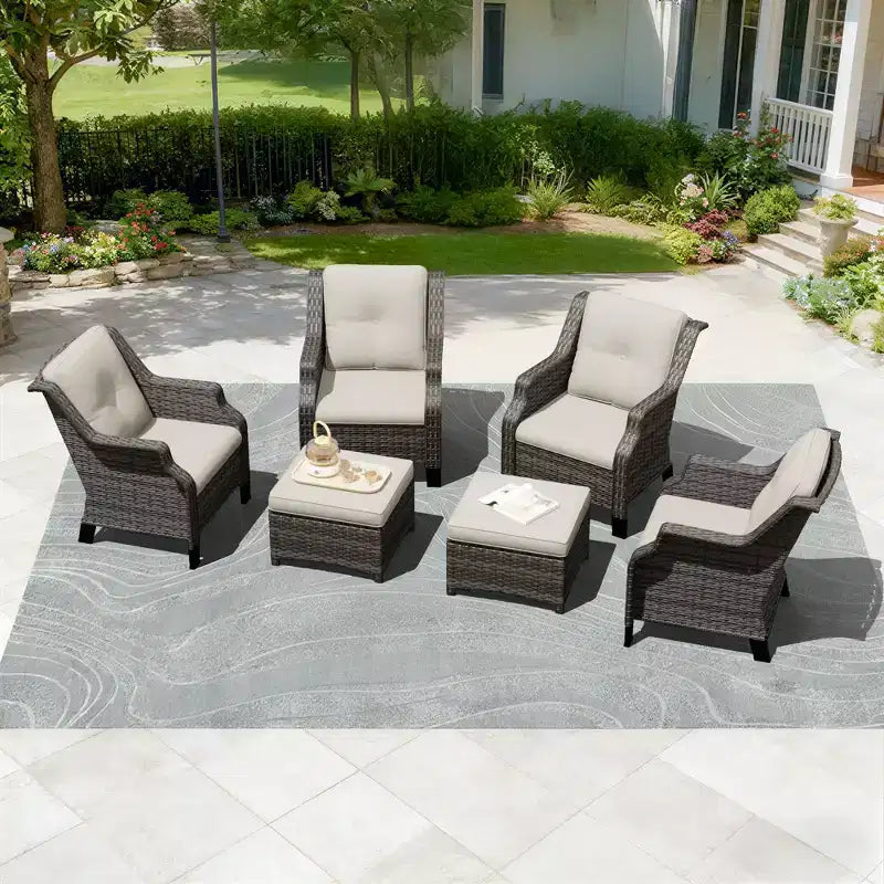 Conjunto modular UPTIOT de 4 sillones con 2 otomanas