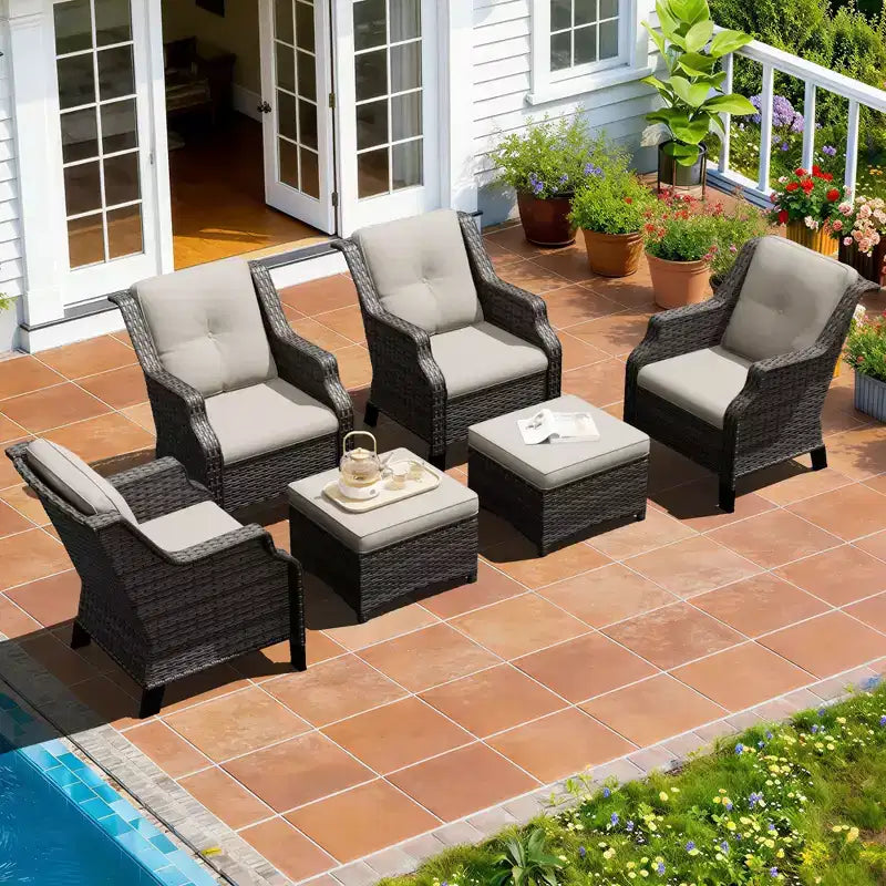 Conjunto modular UPTIOT de 4 sillones con 2 otomanas