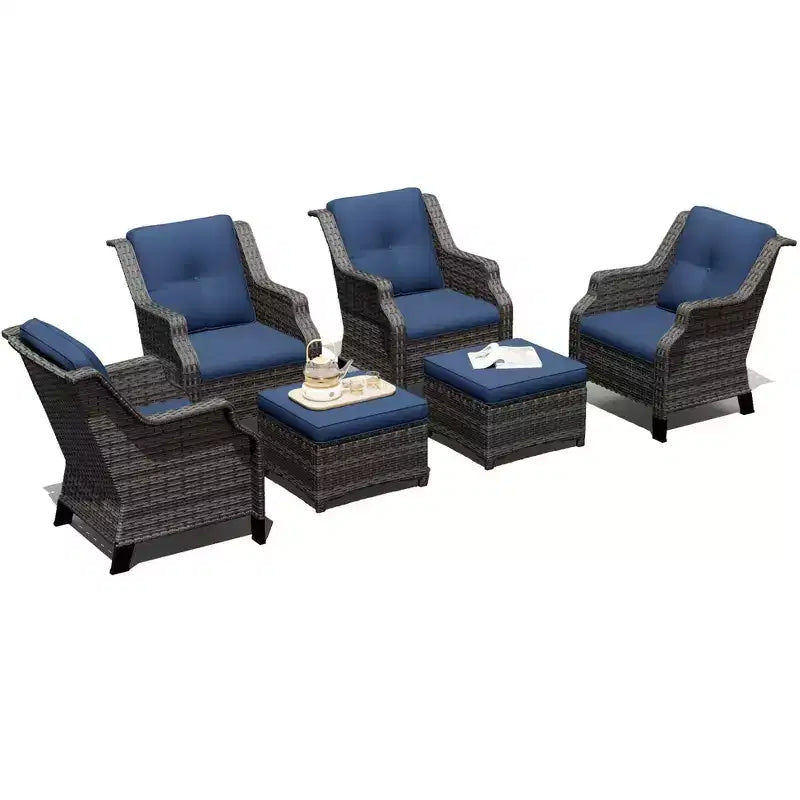 Conjunto modular UPTIOT de 4 sillones con 2 otomanas