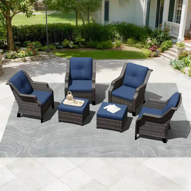 Conjunto modular UPTIOT de 4 sillones con 2 otomanas