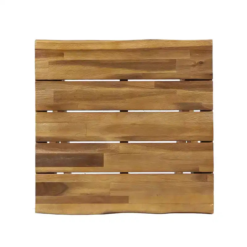 Sillón giratorio moderno de cuerda y madera de acacia para patio Christopher Knight Home Stellan, con mesa auxiliar de listones
