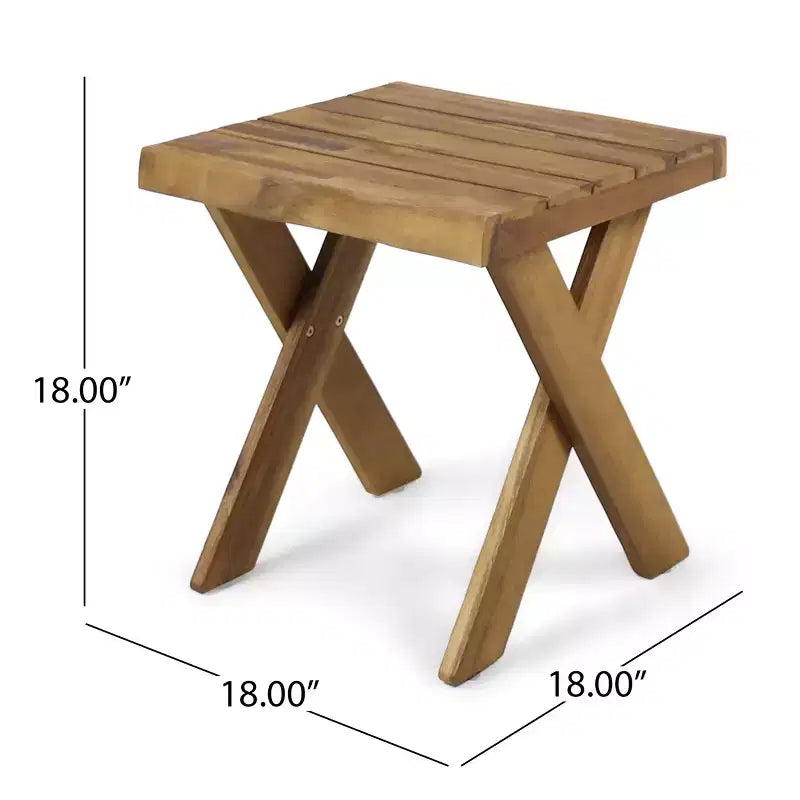 Sillón giratorio moderno de cuerda y madera de acacia para patio Christopher Knight Home Stellan, con mesa auxiliar de listones