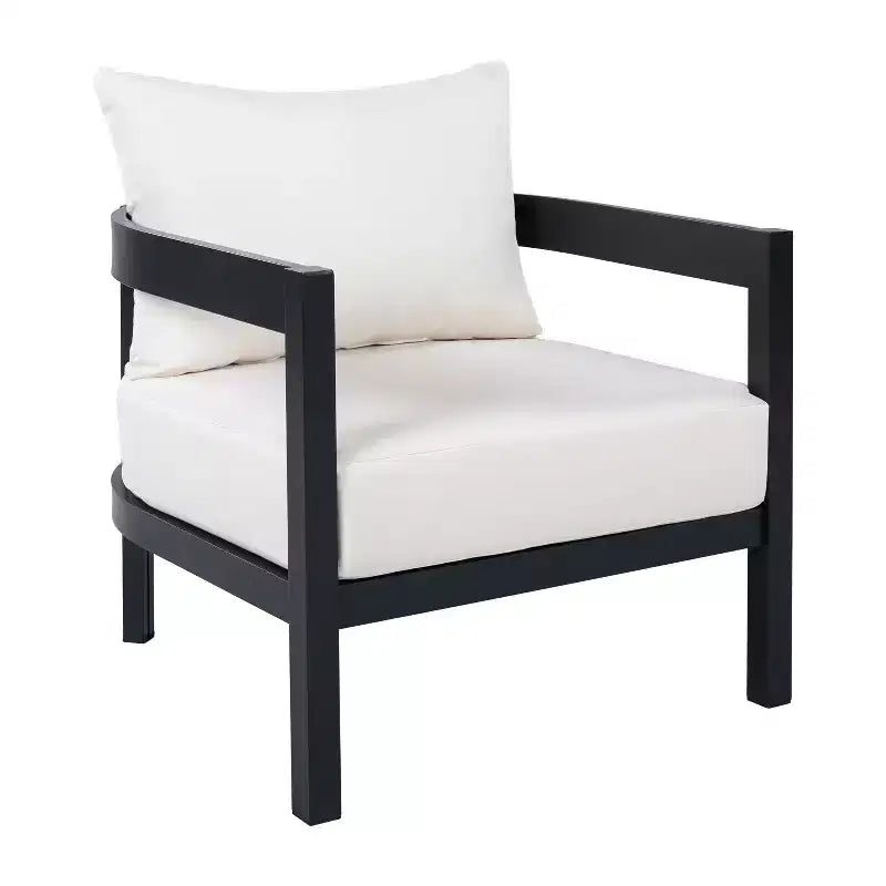 Conjunto de conversación moderno de exterior de 5 piezas Althea de Christopher Knight Home, con aluminio curvado y mesa de centro de vidrio