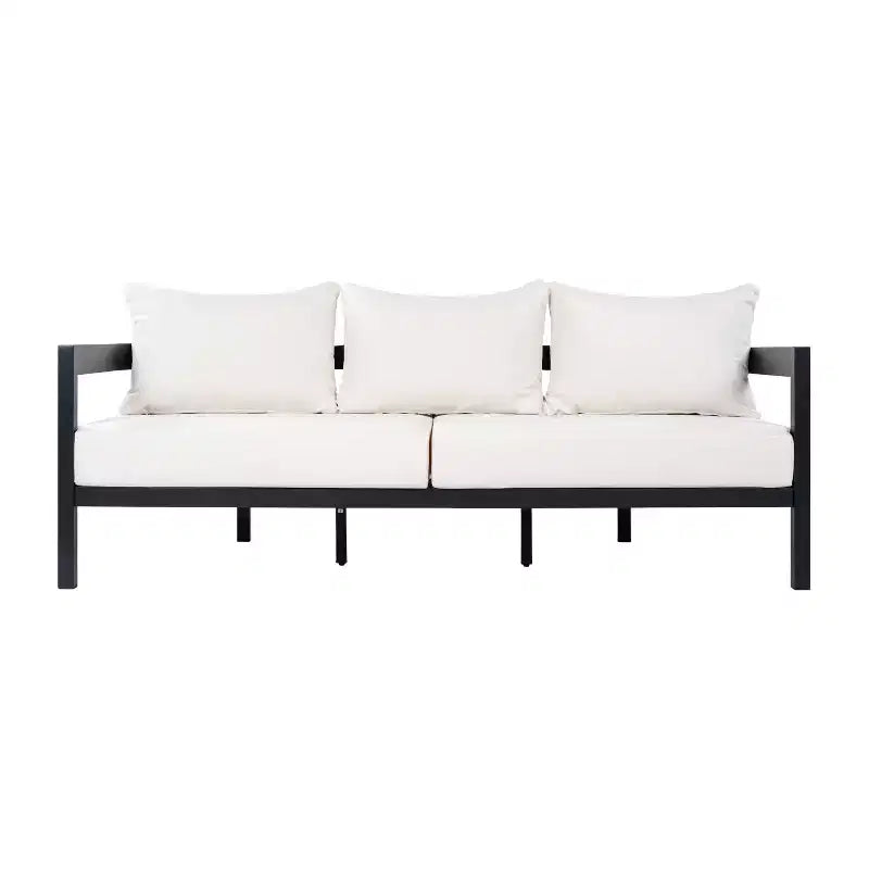Conjunto de conversación moderno de exterior de 5 piezas Althea de Christopher Knight Home, con aluminio curvado y mesa de centro de vidrio