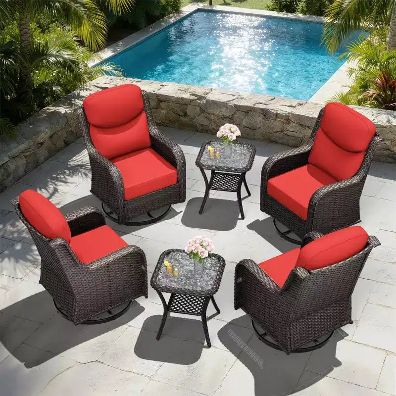 UPTIOT Outdoor Rocking Chair and Side Table Set for Patio Relaxation
