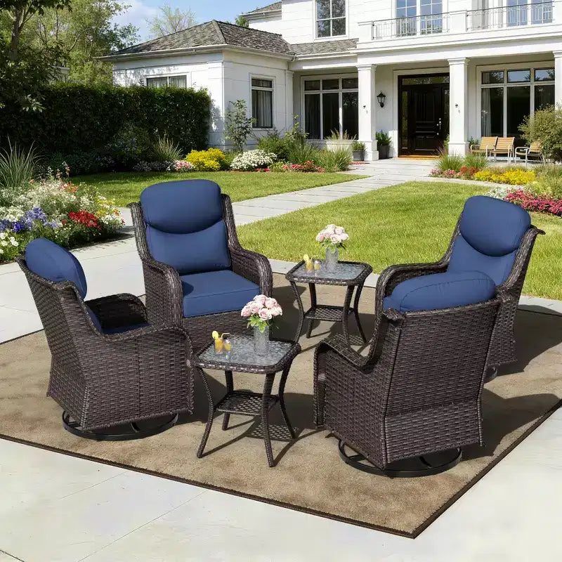UPTIOT Outdoor Rocking Chair and Side Table Set for Patio Relaxation