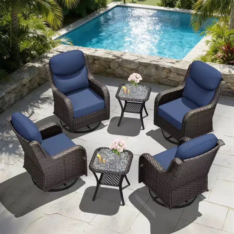 UPTIOT Outdoor Rocking Chair and Side Table Set for Patio Relaxation