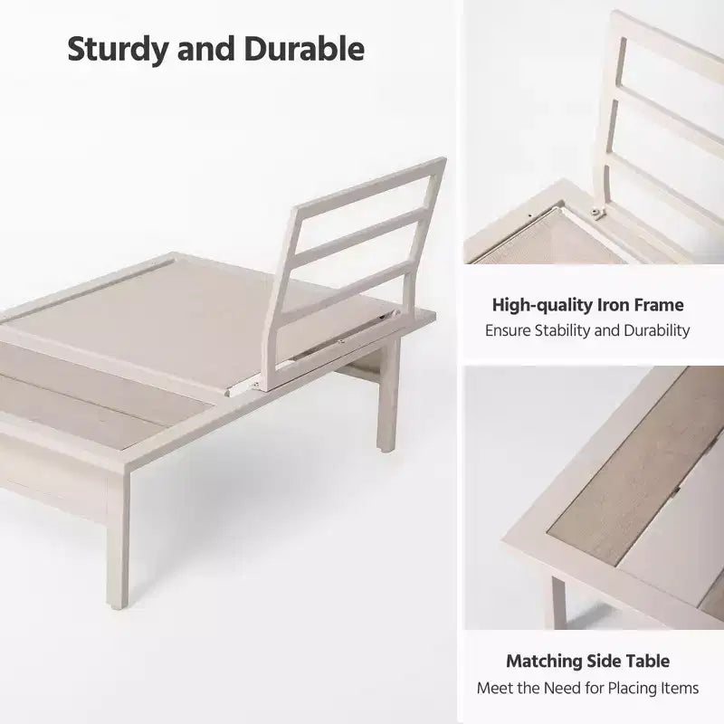 Juego de muebles de patio LAUSAINT HOME, conjunto de conversación exterior con estructura de metal y mesa de centro para jardín y junto a la piscina