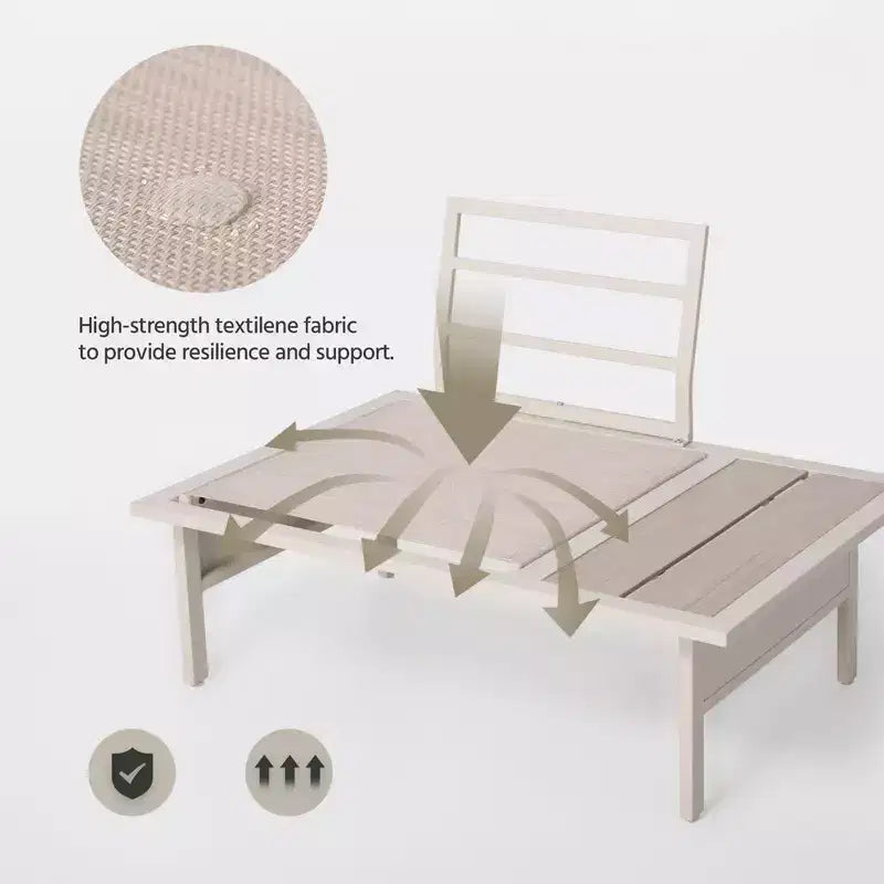 Juego de muebles de patio LAUSAINT HOME, conjunto de conversación exterior con estructura de metal y mesa de centro para jardín y junto a la piscina