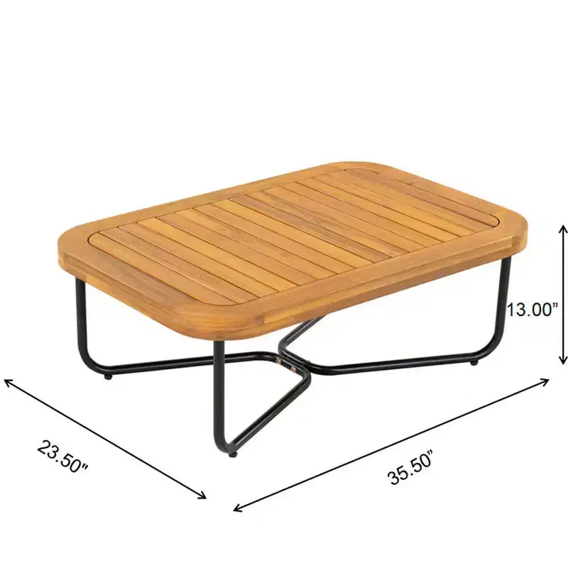 Ensemble de sièges d’extérieur Christopher Knight Home Lucas 4 pièces, en acacia et fer tressé avec corde