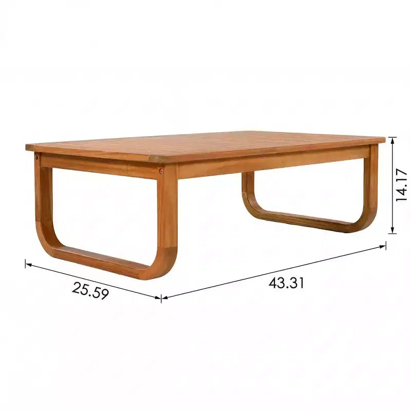 Ensemble de sièges de patio moderne Christopher Knight Home Thao de 4 pièces en bois d’acacia avec coussins et table à lattes