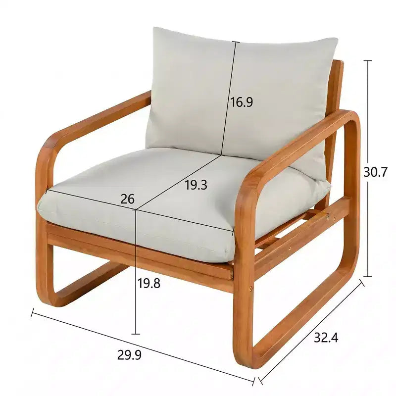 Ensemble de sièges de patio moderne Christopher Knight Home Thao de 4 pièces en bois d’acacia avec coussins et table à lattes