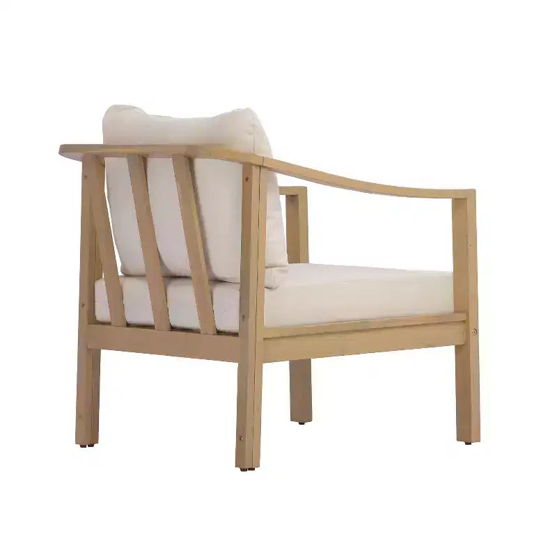 Christopher Knight Home Febi conjunto moderno de asientos para patio de 4 piezas de acacia con cojín y mesa de listones