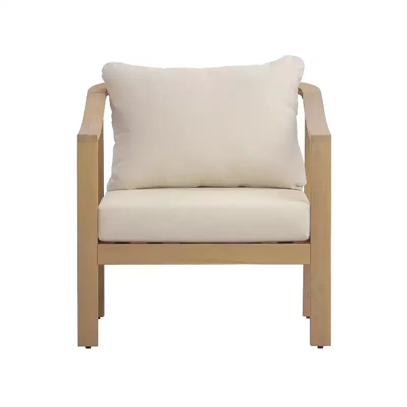 Christopher Knight Home Febi conjunto moderno de asientos para patio de 4 piezas de acacia con cojín y mesa de listones