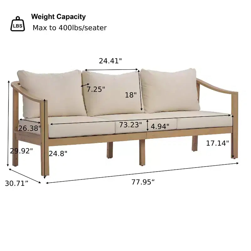 Christopher Knight Home Febi conjunto moderno de asientos para patio de 4 piezas de acacia con cojín y mesa de listones