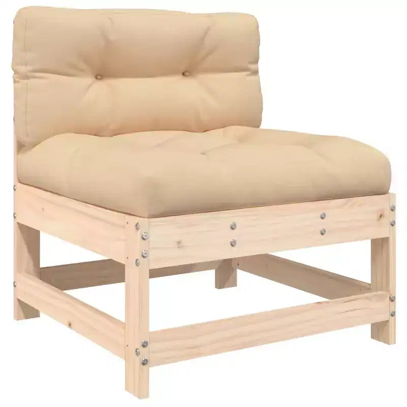 Juego de salón de jardín vidaXL beige, madera natural