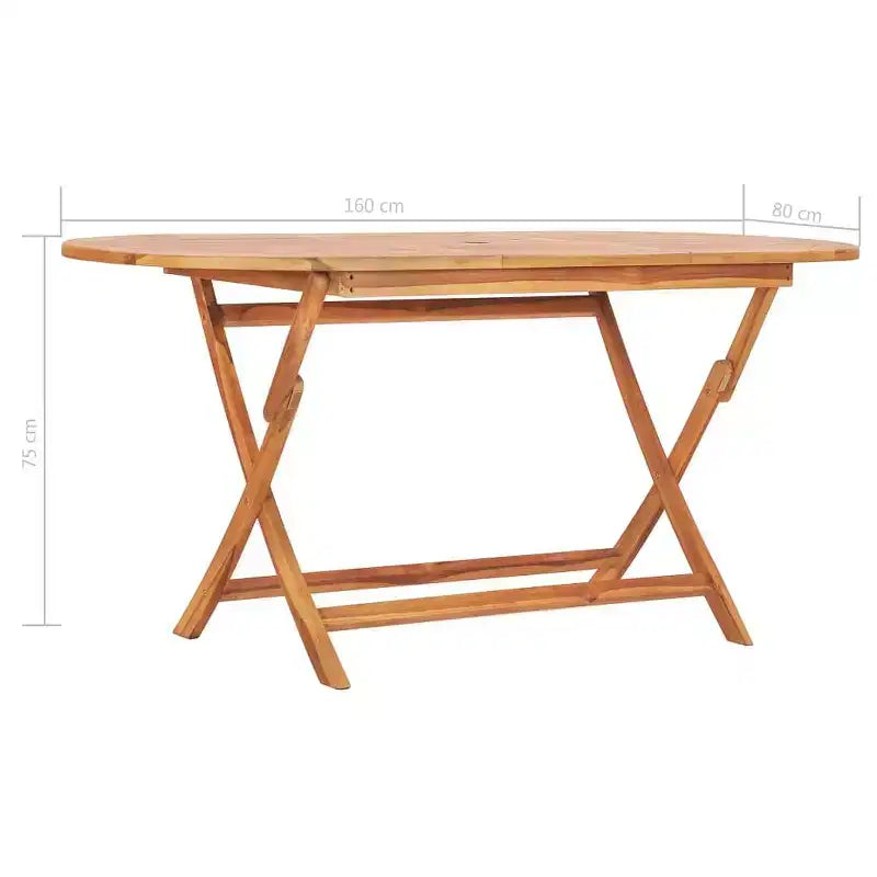 Mesa y sillas de jardín de teca natural vidaXL