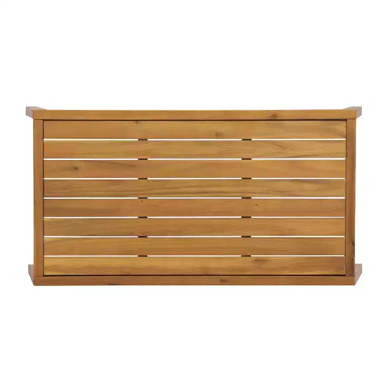 Ensemble Nolan pour terrasse de Christopher Knight Home, composé d’un canapé 2 places et d’une table basse en bois d’acacia et résine tressée, avec coussins