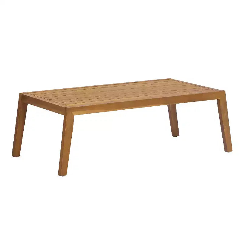 Ensemble Nolan pour terrasse de Christopher Knight Home, composé d’un canapé 2 places et d’une table basse en bois d’acacia et résine tressée, avec coussins