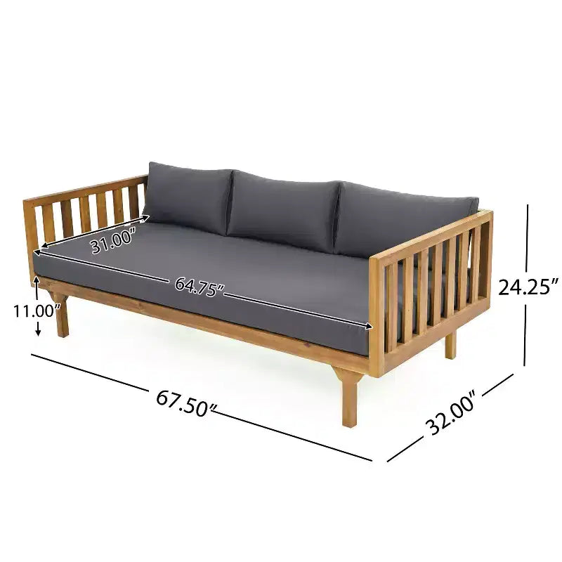 Christopher Knight Home Claremont conjunto moderno de conversación para patio de 4 piezas de madera de acacia con cojines