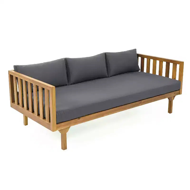 Christopher Knight Home Claremont conjunto moderno de conversación para patio de 4 piezas de madera de acacia con cojines